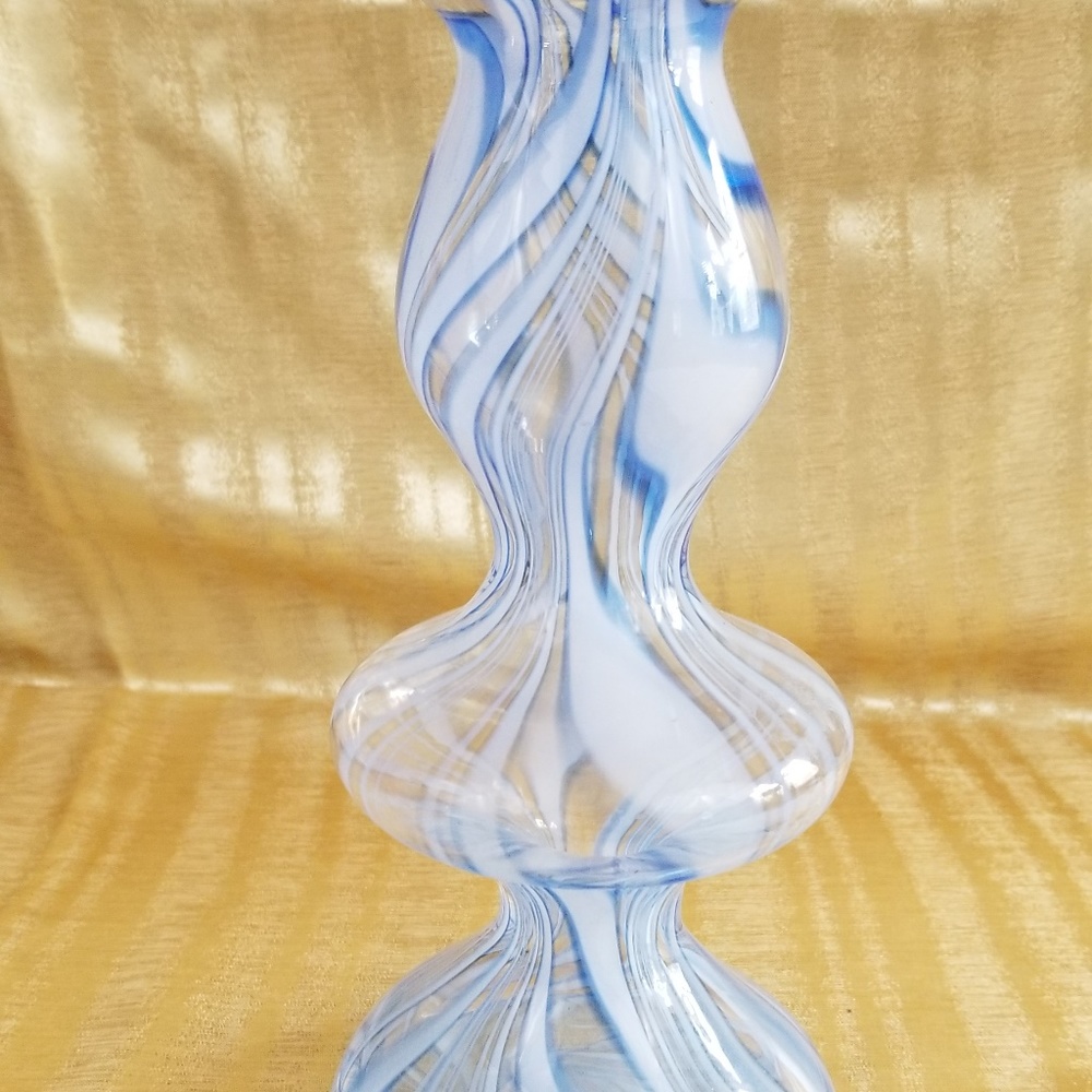 Blue Swirled Art Glass